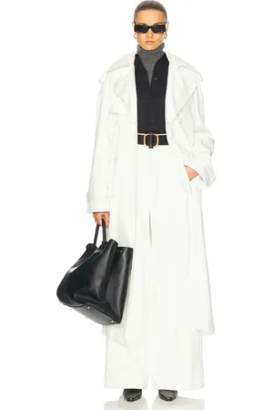 ADAM LIPPES Monte Trench Coat in White - White. Size L (also in M, S, XS).