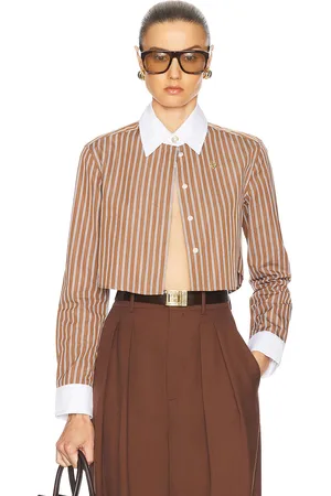 Casablanca Cotton Stripe Shirt in Brown - Brown. Size L (also in M, XS).