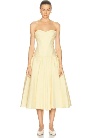 ALEXIS Summers Dress in Yellow Stripe - Yellow. Size L (also in M, S, XS).
