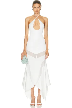 The Attico Saskia Midi Dress in White - White. Size 44 (also in ).