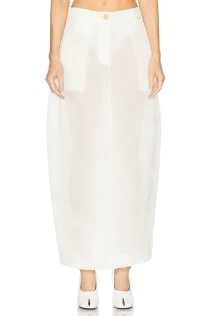 Khaite Lucian Organza Skirt in Chalk - White. Size 0 (also in 2, 4, 6).