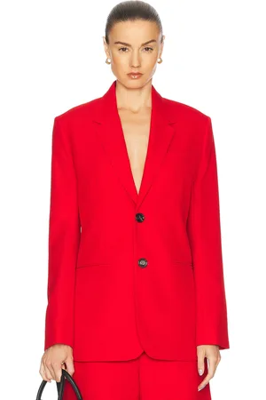 Ami Semi Lined Blazer in Poppy - Red. Size 34 (also in 36, 38, 40).