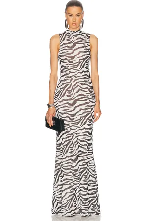 RONNY KOBO X REVOLVE Morell Dress in Zebra - White,Black. Size L (also in M, S, XS).