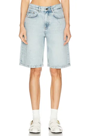 Casablanca Graffiti Skater Short in Mid Wash - Blue. Size 24 (also in 26, 28).