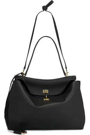 Balenciaga Rodeo Large Top Handle Grained Leather Bag in Black - Black. Size all.