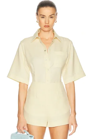Ami Short Sleeve Shirt in Butter - Lemon. Size 36 (also in 38, 40).