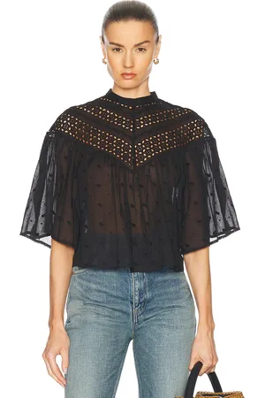 NILI LOTAN Mikki Blouse in Black - Black. Size M (also in S, XS).