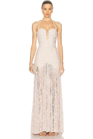PATBO Seashell Lyrca Dress in Beige - Blush. Size L (also in M, XS).