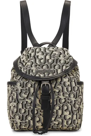 Acne Studios Mini Monogram Backpack in Beige & Black - Nude. Size all.