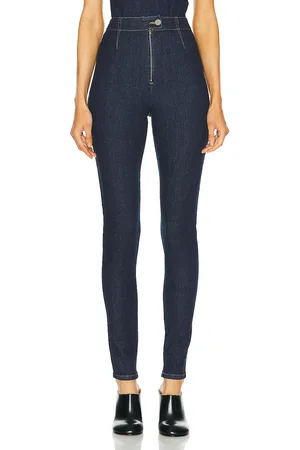 Alaïa High Waist Legging in Bleu Denim - Blue. Size 40 (also in ).