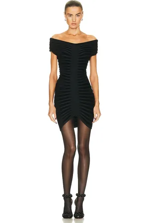 Alaïa 3d Velvet Dress in Noir in Noir - Black. Size 42 (also in ).