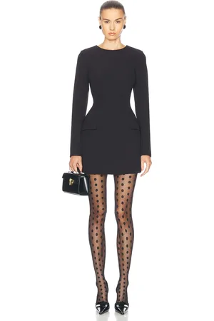 Nicholas Thessaly Hourglass Long Sleeve Mini Dress in Black - Black. Size 0 (also in ).