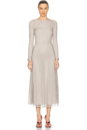 Alaïa Long Chain Dress in Argent - Metallic Silver. Size 38 (also in ).