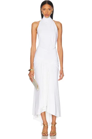 ALEXANDRE VAUTHIER Halter Neck Midi Dress in Optical White - White. Size 34 (also in 36, 38, 40, 42, 44).