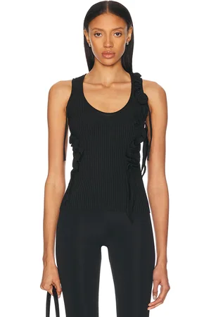 COPERNI Knitted Ribbon Tank Top in Black - Black. Size L (also in M, XS).