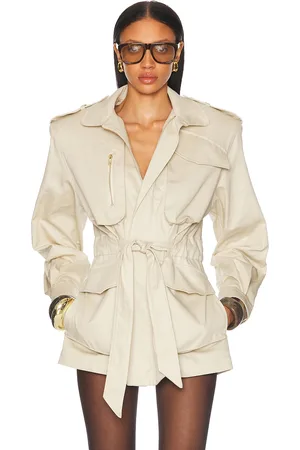 ALEXANDRE VAUTHIER Cotton Tailoring Jacket in Dune - Neutral. Size 34 (also in 36, 38, 40, 42, 44).
