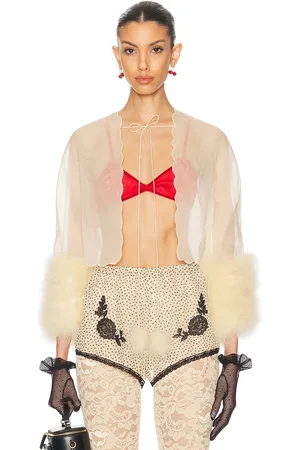 VALENTINO Bolero Solid Jacket in Betulla - Cream. Size 38 (also in ).