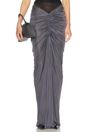 Atlein Ruched Pocket Long Skirt in Anthracite - Grey. Size 36 (also in 40).