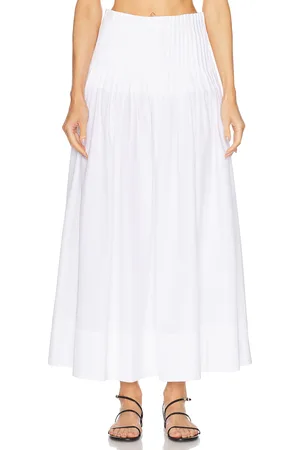 Dagmar Poplin Maxi Skirt in White - White. Size 32 (also in 34, 36, 38, 40).