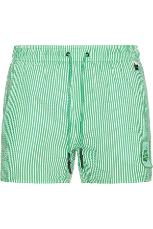 Agua Bendita Cassius Swim Trunks in Green & White - Green. Size 30 (also in 32, 34, 36, 38).