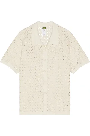 Agua Bendita Jared Shirt in Cream in Grey - Cream. Size L (also in M, S).