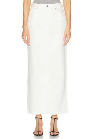 NILI LOTAN Ozzy Denim Skirt in Cream - White. Size 25 (also in 27, 28, 29, 30, 31).