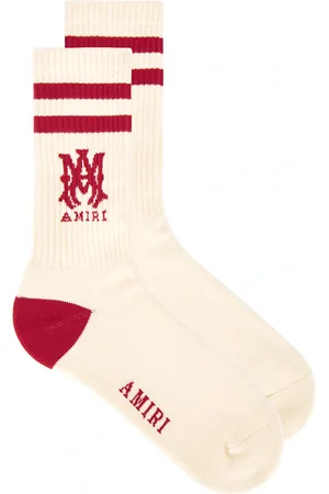 AMIRI MA Stripe Sock in Varsity Red - Red. Size 41/42 (also in 43/44, 45/46).