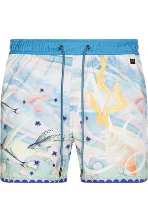 Agua Bendita Cassius Swim Trunks in Blue - Blue. Size 30 (also in 32, 34, 36, 38).