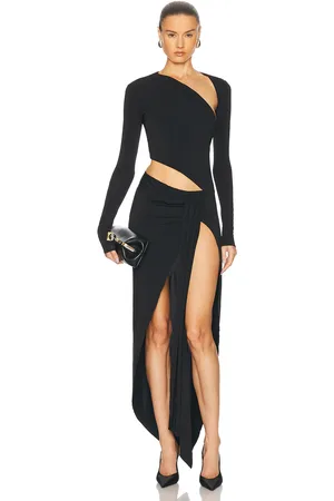 ALEXANDRE VAUTHIER Asymmetrical Maxi Dress in Black - Black. Size 34 (also in 36, 38, 40, 42, 44).