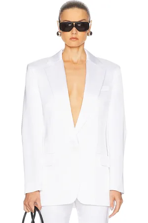 ALEXANDRE VAUTHIER Satin Taiiloring Blazer in Optical White - White. Size 34 (also in 36, 38, 40, 44).