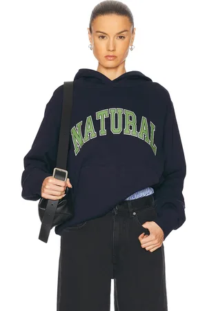 Museum of Peace and Quiet Natural Hoodie in Navy - Blue. Size L (also in M, S, XL/1X, XS).
