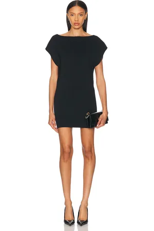 EAVES Rebecca Mini Dress in Black - Black. Size L (also in M, S, XL, XS, XXS).