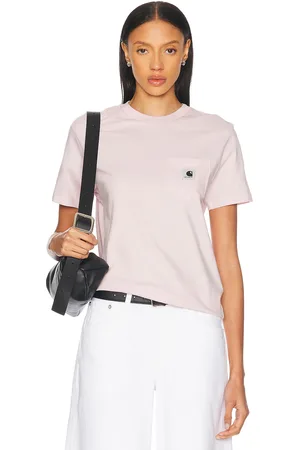 Carhartt Pocket T-Shirt in Air Pink - Blush. Size L (also in M, S, XS).
