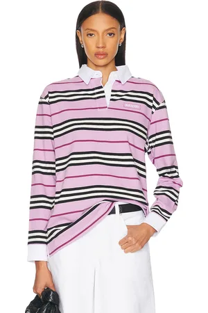 Burberry Long Sleeve Polo Top in Dawn Ip Pattern - Lavender. Size L (also in M).