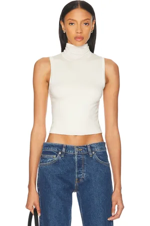 ÉTERNE Harlow Tank Top in Ivory - Ivory. Size L (also in M, S, XL, XS).