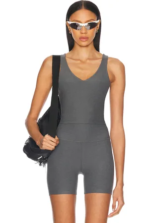 Beyond Yoga Spacedye Good Day Cropped Tank Top in True Gray Heather - Grey. Size L (also in M, S, XS).
