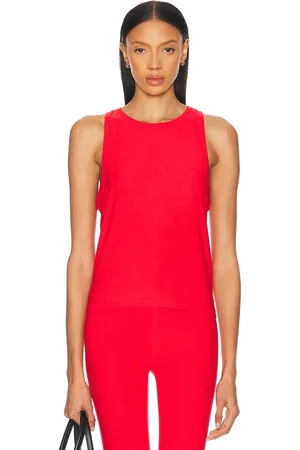 Beyond Yoga Featherweight Rebalance Tank Top in Candy Apple Red Heather - Red. Size L (also in M, S, XS).