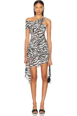 RONNY KOBO X REVOLVE Izel Dress in Zebra - Black,White. Size L (also in M, S, XS).