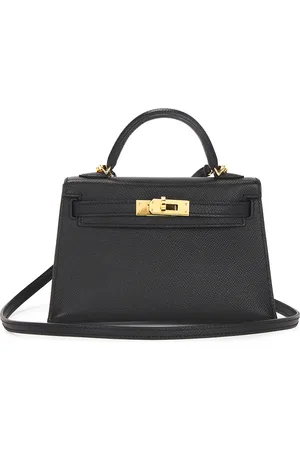 Hermès Veau Epsom Kelly 20 Handbag in Noir - Black. Size all.