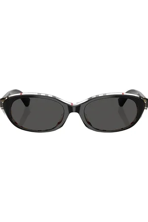 Burberry Oval Sunglasses in Top Black - Black. Size all.