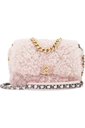 CHANEL Shearling 19 Flap Bag in Pink - Blush. Size all.