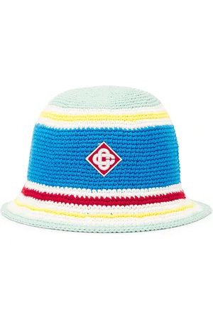Casablanca Crochet Bucket Hat in Blue Multi - Multi. Size S/M (also in ).