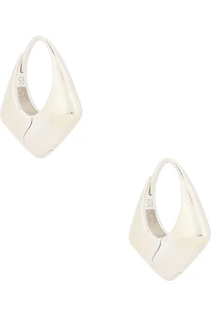 Sophie Buhai Large Pyramid Hoop Earrings in Sterling Silver - Metallic Silver. Size all.
