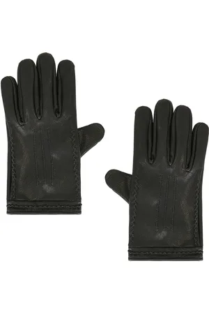Found Braided Leather Gloves in Black - Black. Size L/XL (also in S/M).
