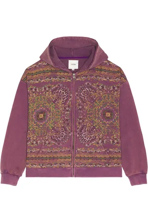 Found Motif Zip Up Hoodie in Vintage Purple - Purple. Size M (also in S).