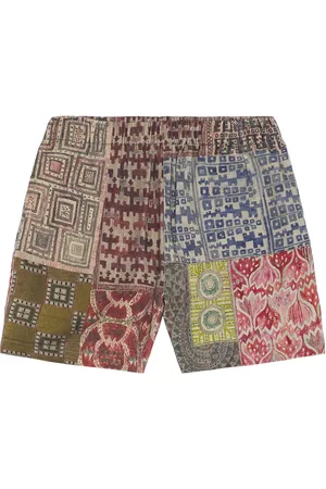 Found Watercolor Mosaic Work Shorts in Multi - Olive. Size L (also in M, S).