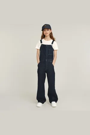 G-Star Girls Straight Leg Zip Dungaree - - girls