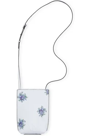 Ganni Banner Small Crossbody Printed in Heather Leather Women