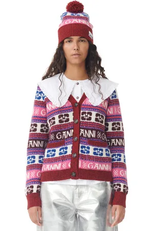 Ganni Graphic Wool Beanie Women