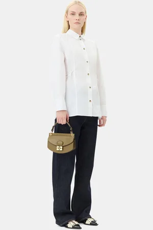 Ganni Olive Green Mini Top Handle Apo-G Bag in Women